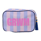 GRWM Stripe Cabana Cosmetic Bag