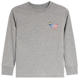 Grey long sleeve tee with flag Goat