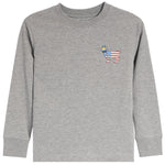 Grey long sleeve tee with flag Goat