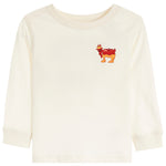 White long sleeve tee with caramel apple GOAt