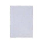A plain white back of a blanket with a subtle woven texture, centered on a solid white background.