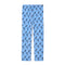 Light blue pajama pants with an all-over repeating pattern of a skiing goat, shown flat against a white background.