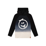 Dip Dye Smiley Hooded Long Sleeve Tee - Denny's