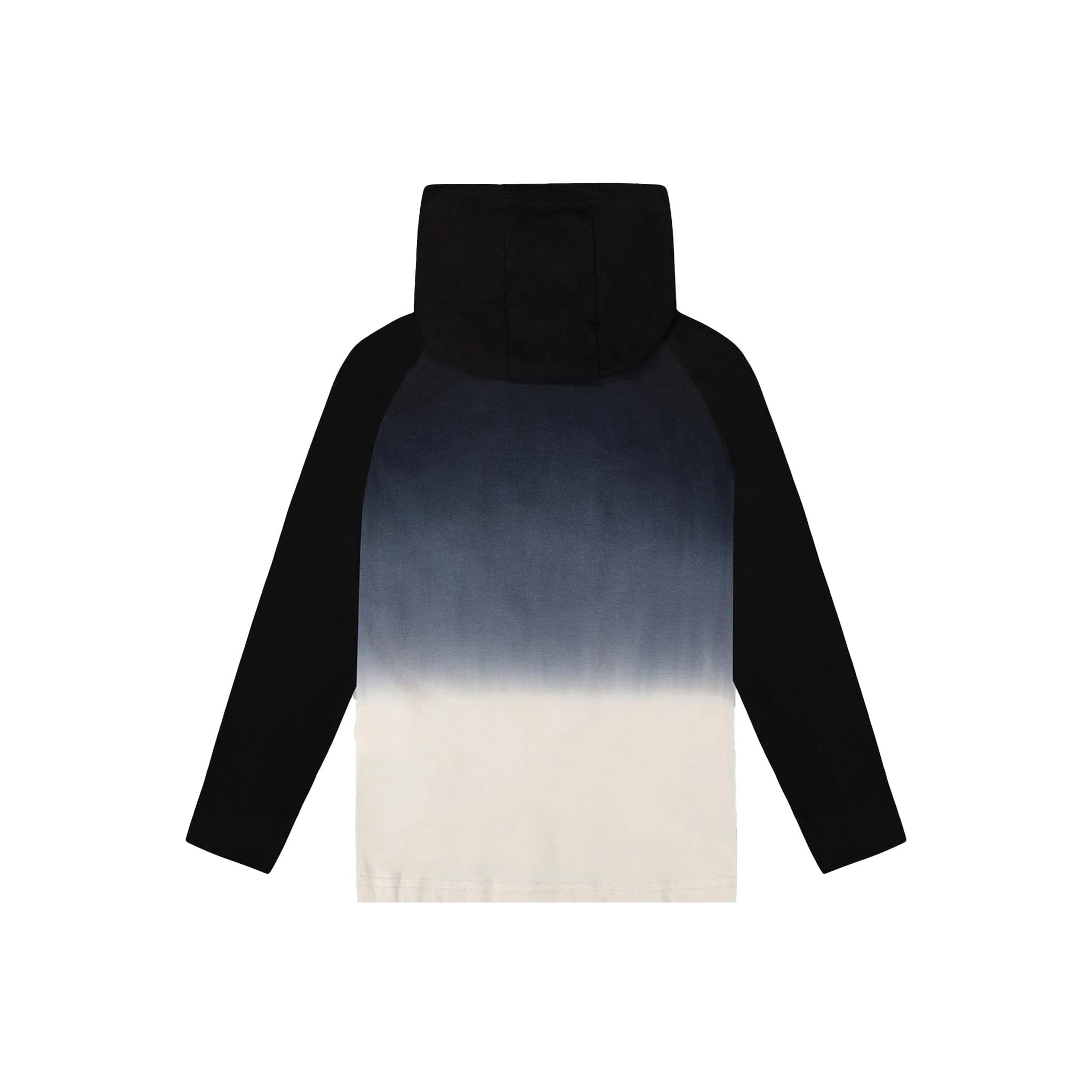 Dip Dye Smiley Hooded Long Sleeve Tee - Denny's