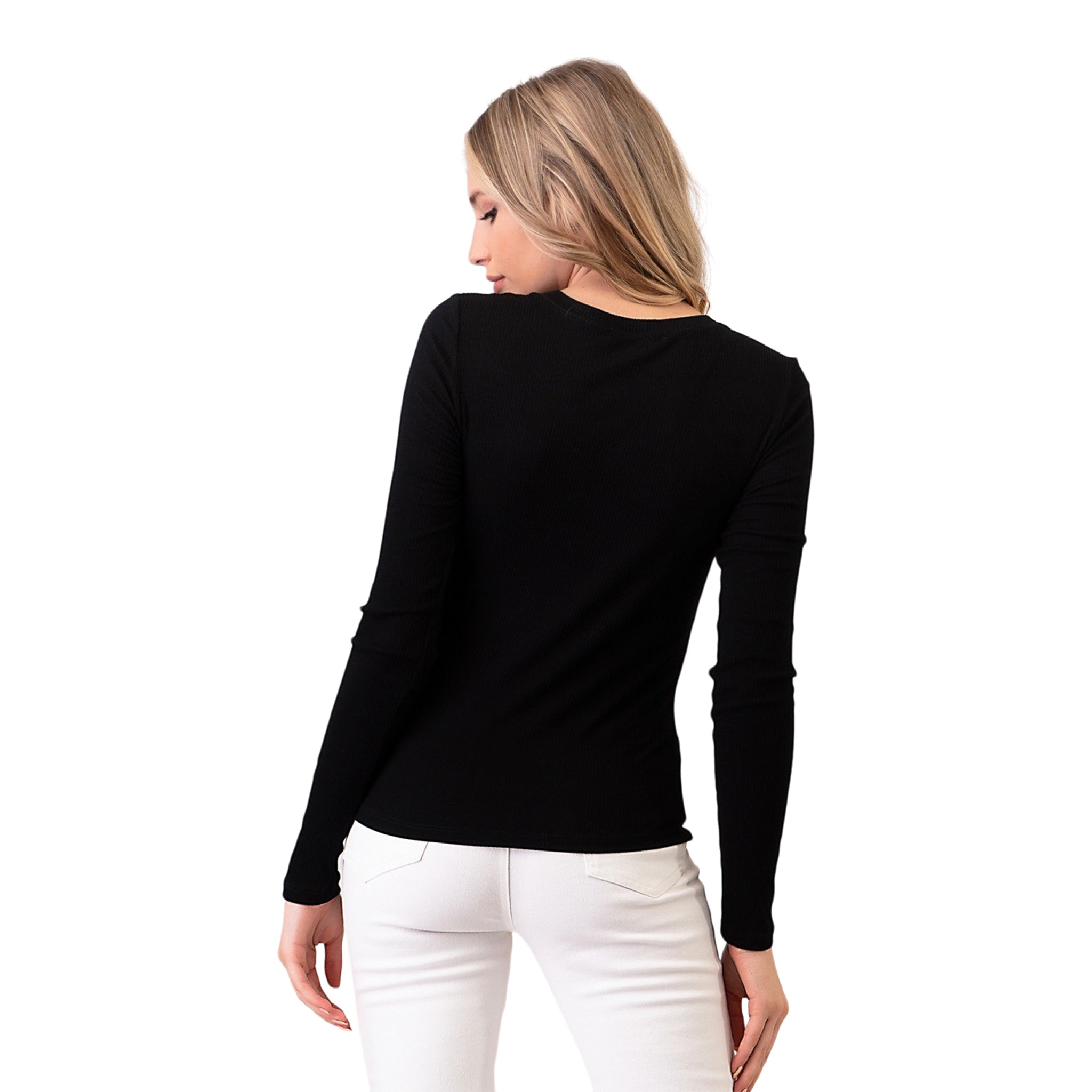 Long Sleeve Ribbed Shirt - Denny's