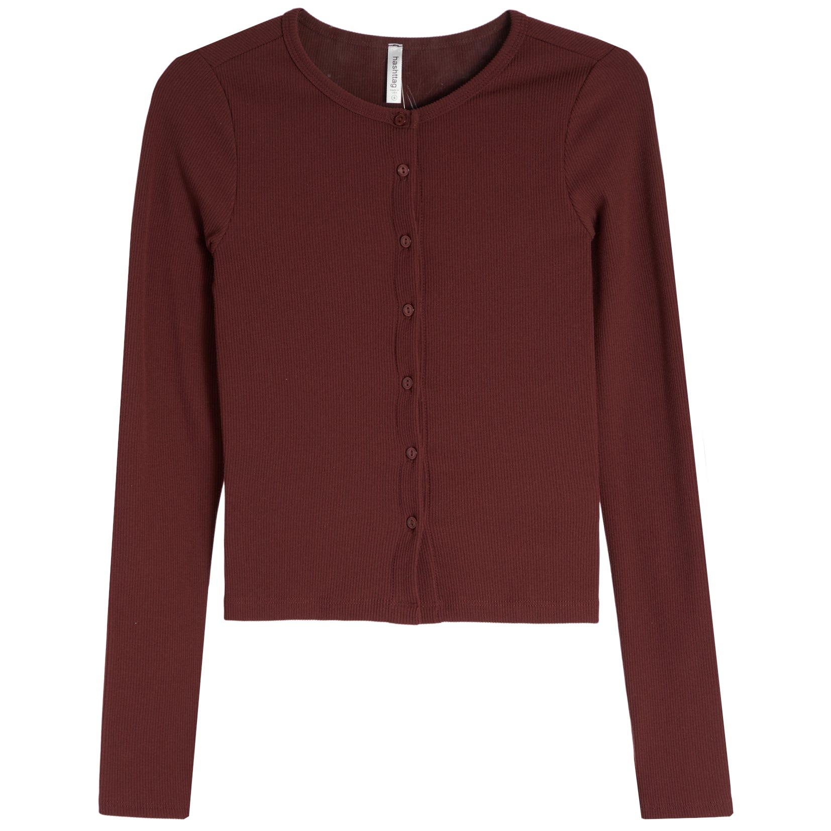 Ribbed Long Sleeve Button Cardigan - Denny's