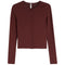 Ribbed Long Sleeve Button Cardigan - Denny's