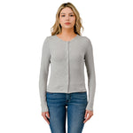 Ribbed Long Sleeve Button Cardigan - Denny's