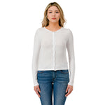 Ribbed Long Sleeve Button Cardigan - Denny's