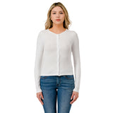 Ribbed Long Sleeve Button Cardigan - Denny's