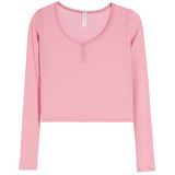 Long Sleeve Rib Henley