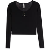 Long Sleeve Rib Henley