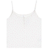 Pink Floral Henley Tank Top