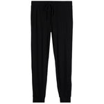 Black jogger pants on a white background
