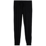 Black jogger pants on a white background