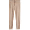 Beige ribbed jogger pants with drawstring on a white background