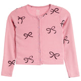 Allover Black Bow Hacci  Cardigan