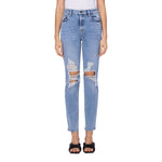 Zoey HR Knee Ripped Mom Jean - Denny's