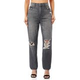 Zoey HR Knee Ripped Mom Jean - Denny's