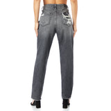 Zoey HR Knee Ripped Mom Jean - Denny's