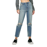 Zoey HR Knee Ripped Mom Jean - Denny's