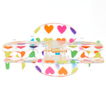 Rainbow Heart Clear Claw Clip - Denny's