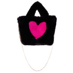 Heart Faux Fur Tote - Denny's