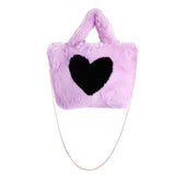 Heart Faux Fur Tote - Denny's