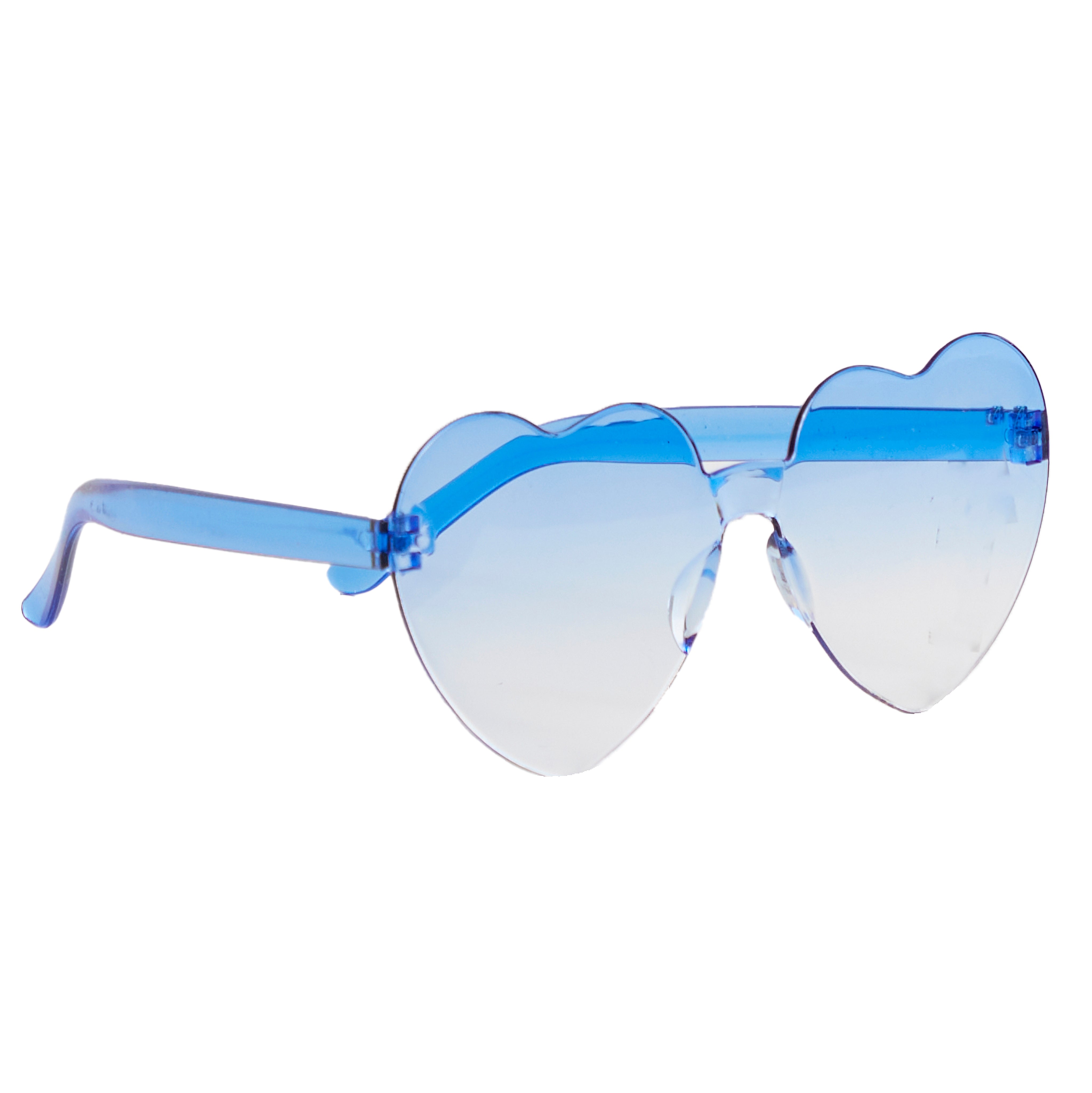 Gradient Heart Sunglasses Blue