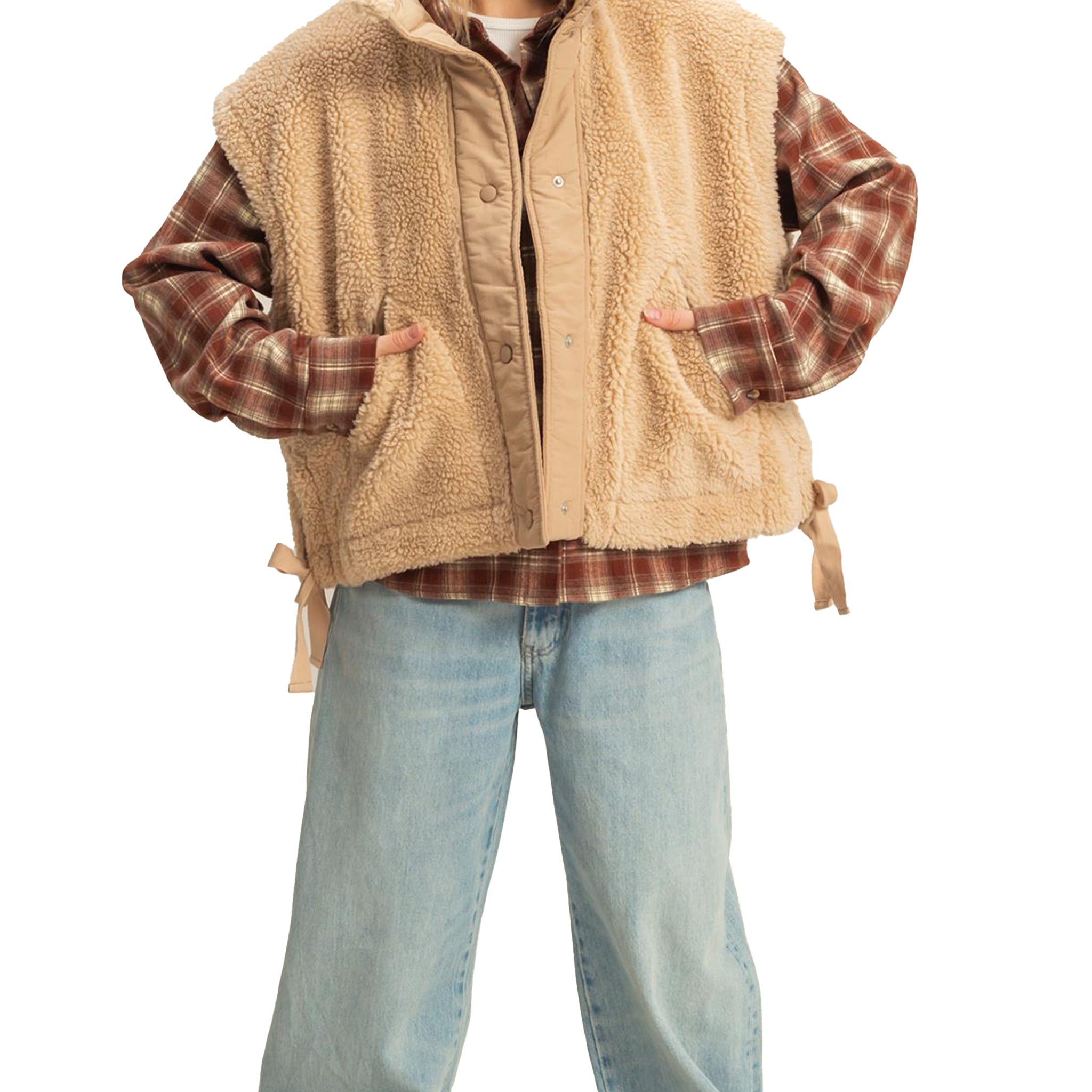 Oversized Sherpa Vest - Denny's
