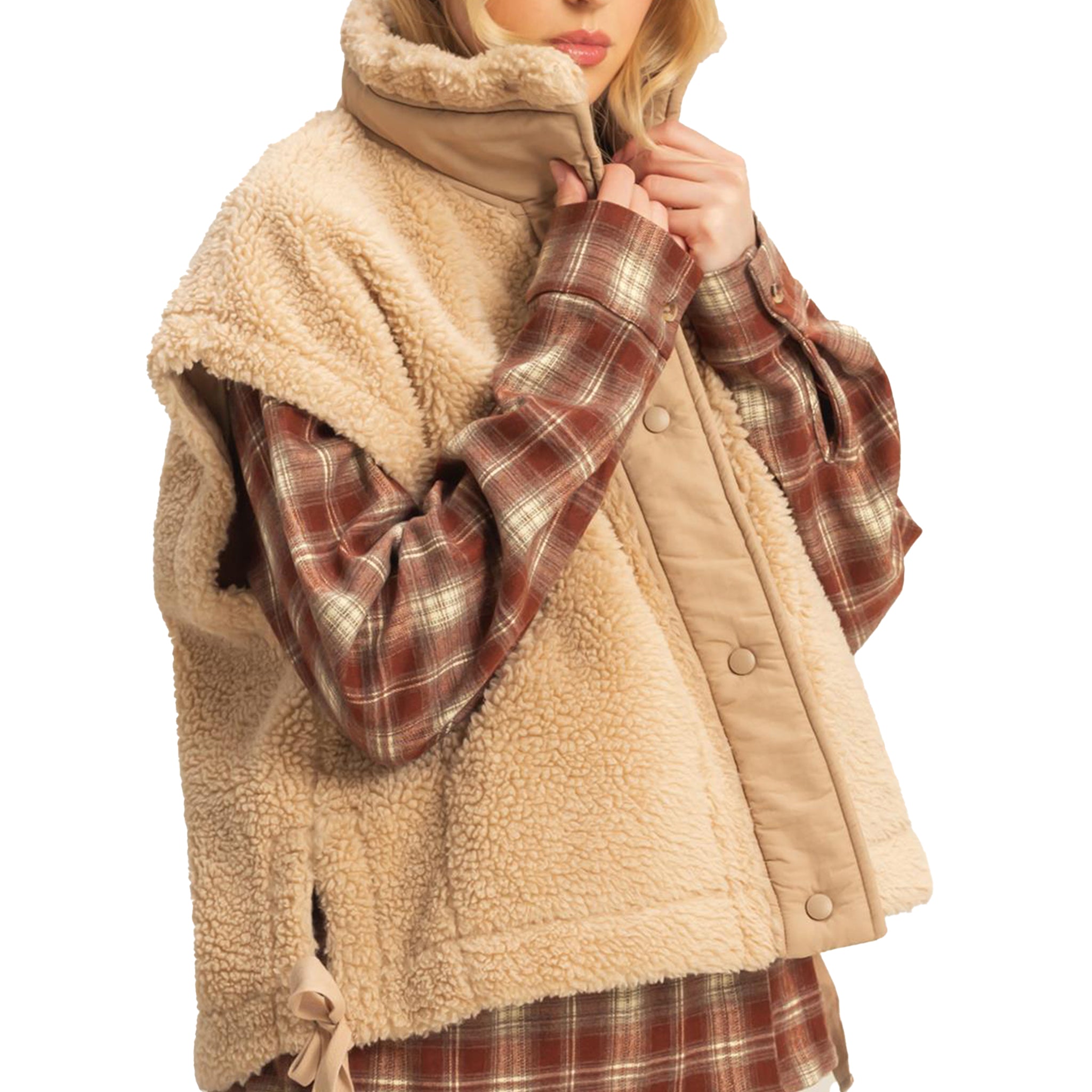 Oversized Sherpa Vest - Denny's