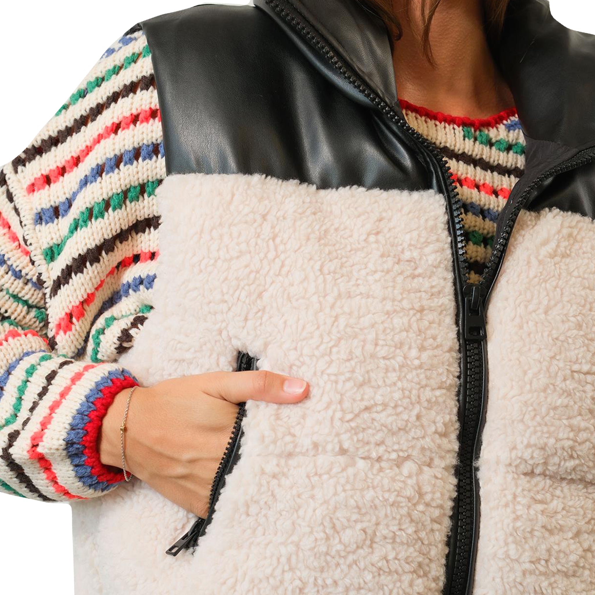 Being Myself Sherpa Puffer Vest - Denny's