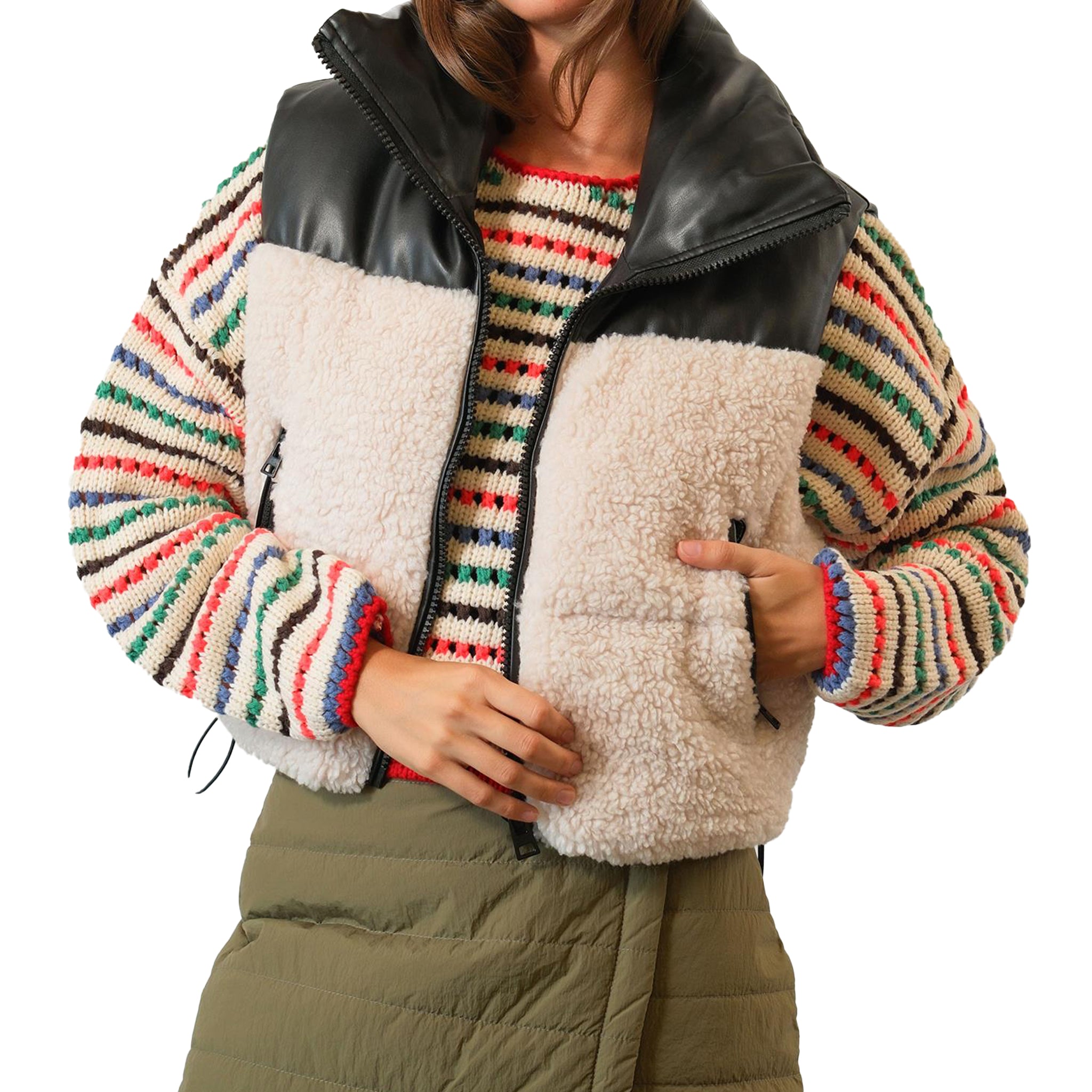 Being Myself Sherpa Puffer Vest - Denny's