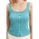 Button Up Pointelle Tank