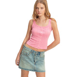 Button Up Pointelle Tank