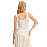 Button Up Pointelle Tank