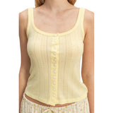 Button Up Pointelle Tank