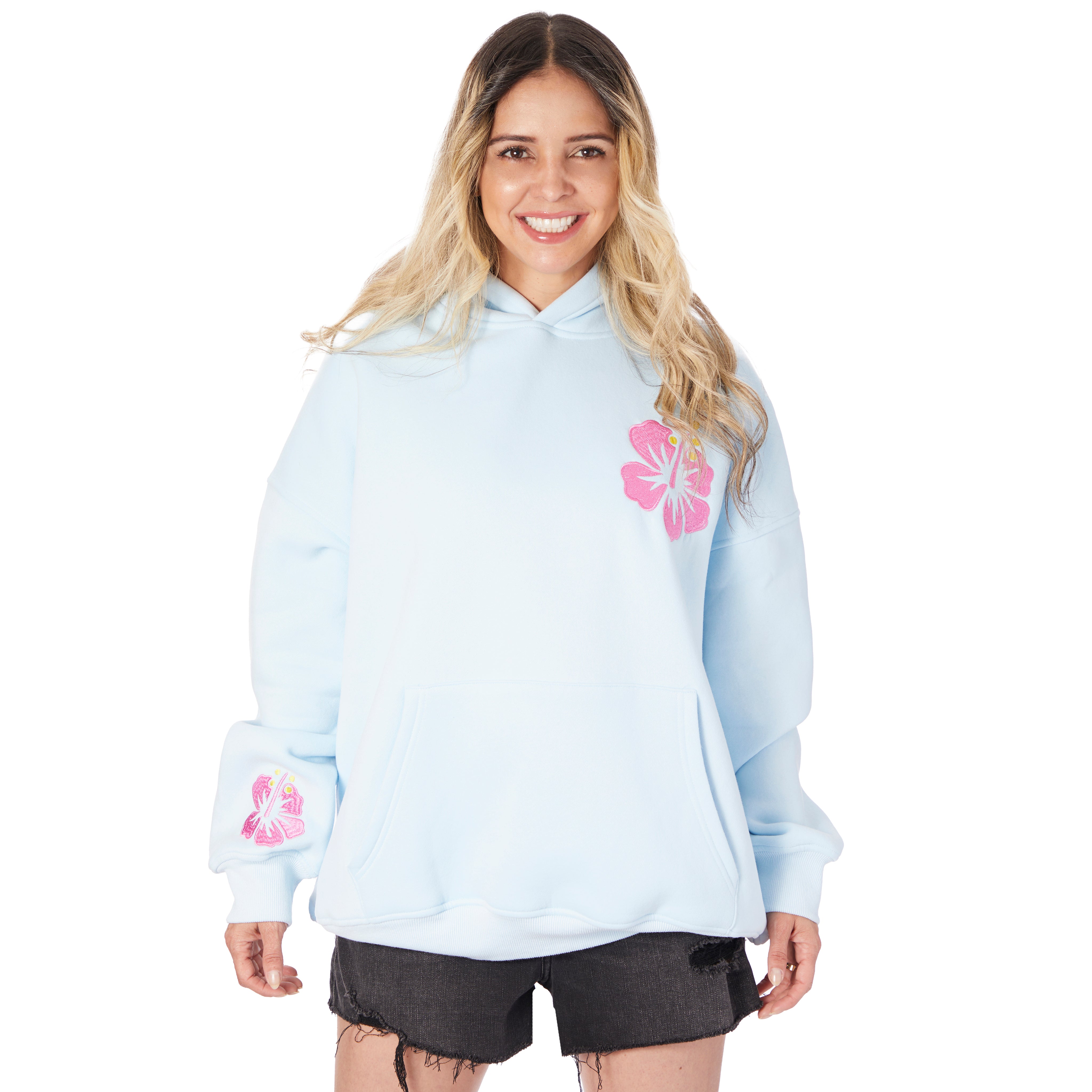 Embroirdered Hibiscus Hoodie - Denny's