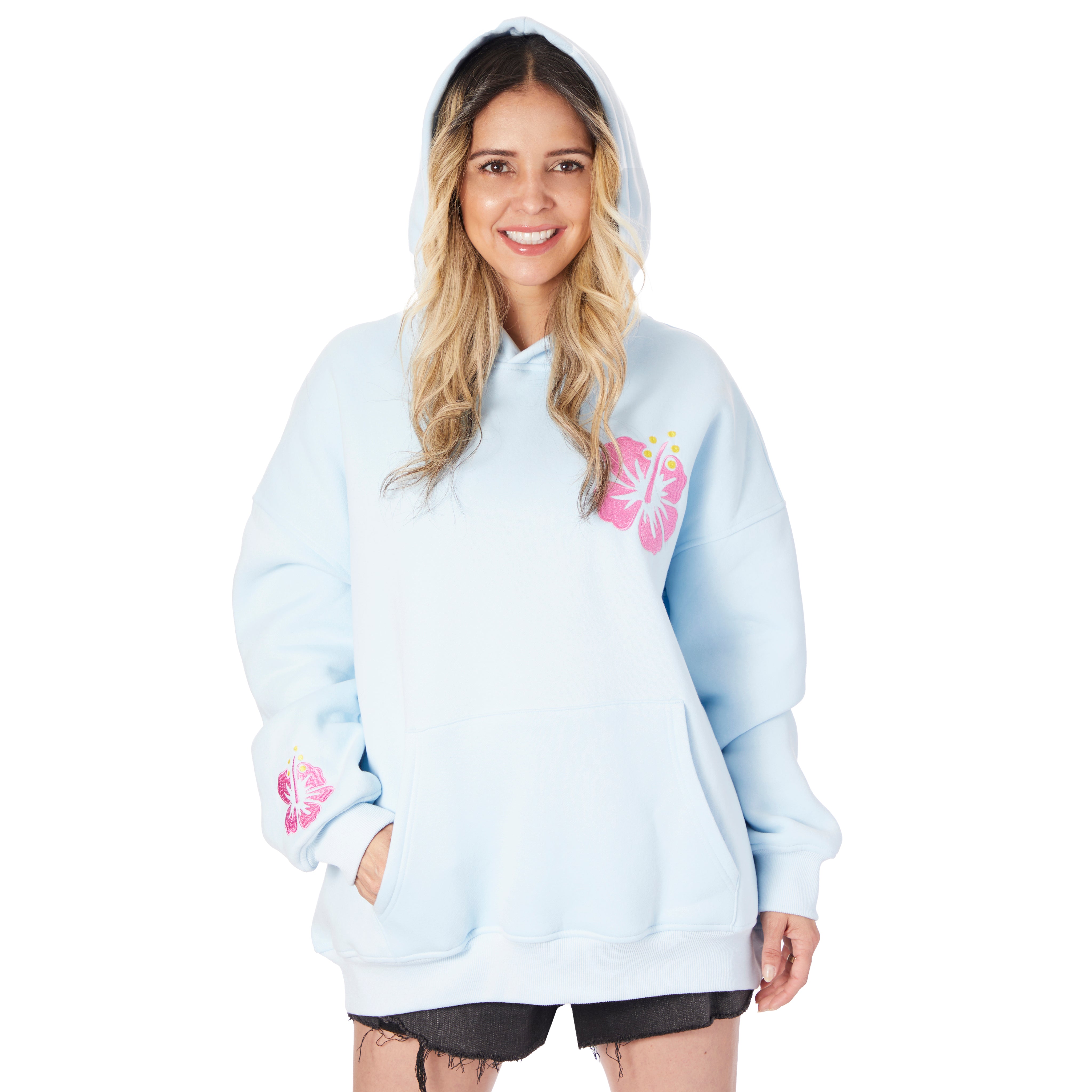 Embroirdered Hibiscus Hoodie - Denny's