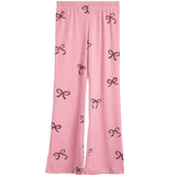 Allover Black Bow Hacci Wide Leg Pant