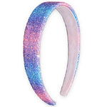 Multicolored glittery headband on a white background
