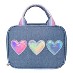 Hearts Print Denim Lunch Bag - Denny's