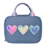 Hearts Print Denim Lunch Bag - Denny's