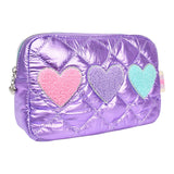 Metallic Boucle Hearts Pouch - Denny's