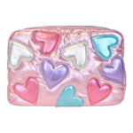 Metallic Hearts Print Pouch - Denny's