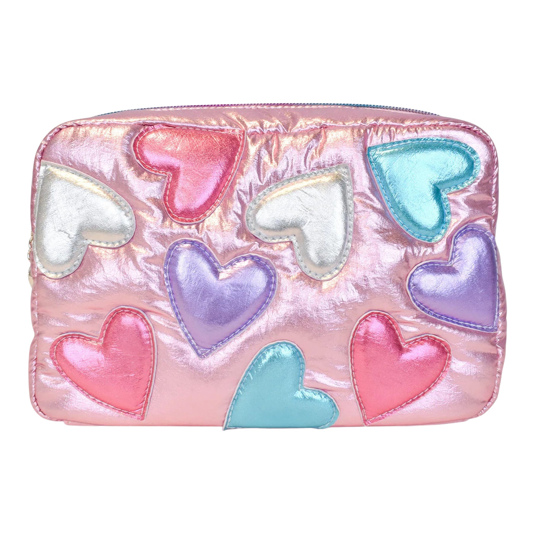 Metallic Hearts Print Pouch - Denny's