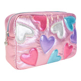 Metallic Hearts Print Pouch - Denny's