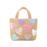 Heart Straw Tote Bag