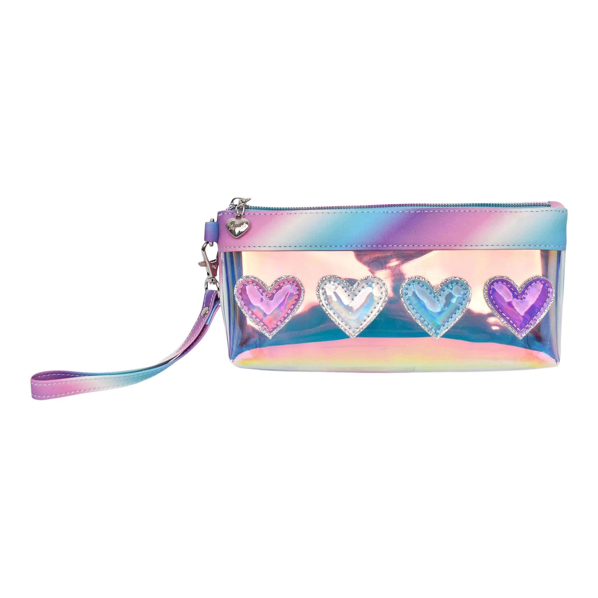 Hearts Clear Pencil Case Wristlet - Denny's