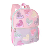 Glitter Hearts Backpack with Pencil Case
